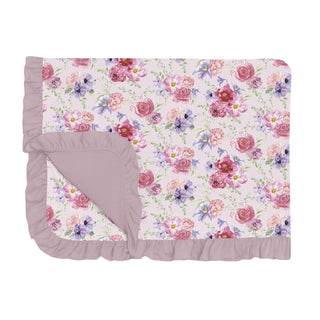 Ruffle Toddler Blanket in Shrinking Violet Dreamy Floral