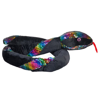 Wild Republic Sequin Rainbow Twist Plush Snake – Color-Changing Reversible Sequin Stuffed Snake for Kids & Animal Lovers