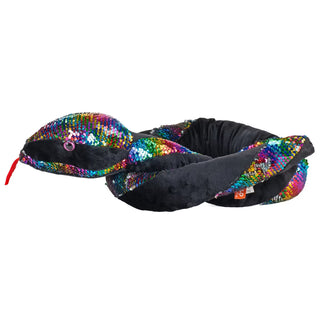 Wild Republic Sequin Rainbow Twist Plush Snake – Color-Changing Reversible Sequin Stuffed Snake for Kids & Animal Lovers