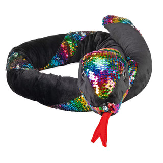 Wild Republic Sequin Rainbow Twist Plush Snake – Color-Changing Reversible Sequin Stuffed Snake for Kids & Animal Lovers