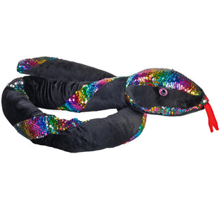 Wild Republic Sequin Rainbow Twist Plush Snake – Color-Changing Reversible Sequin Stuffed Snake for Kids & Animal Lovers