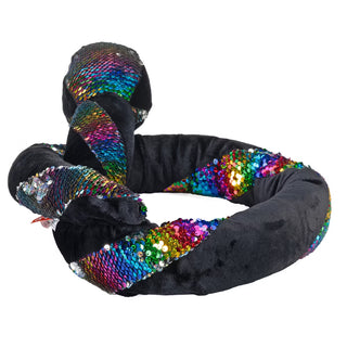 Wild Republic Sequin Rainbow Twist Plush Snake – Color-Changing Reversible Sequin Stuffed Snake for Kids & Animal Lovers
