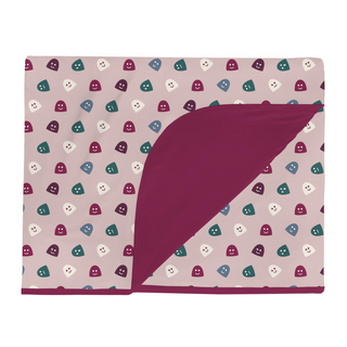 Print Double Layer Throw Blanket: Baby Rose Happy Gumdrops