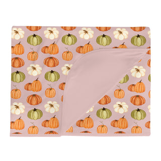 Double Layer Throw Blanket in Baby Rose Pumpkin Patch