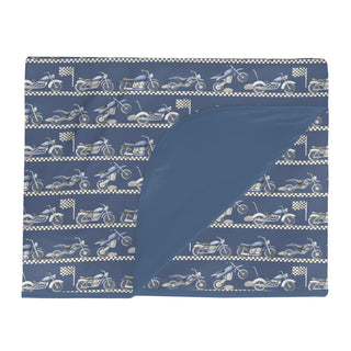 Double Layer Throw Blanket in Denim Motorcycles