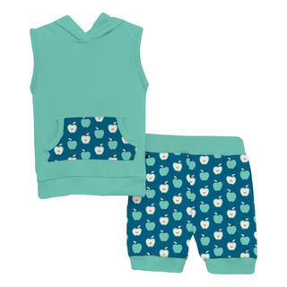 Print Hoodie Tank Outfit Set: Seaport Johnny Appleseed