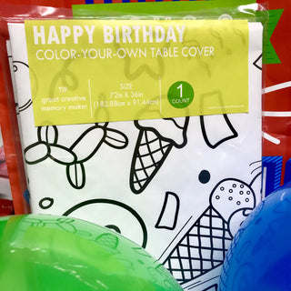 Happy Birthday Coloring Tablecloth