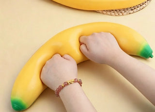 GIANT Go Bananas Banana Squishy Stress Toy – Jumbo Sensory Fidget for Anxiety Relief, Focus & Sensory Play | Soft Slow-Rising Banana Squeeze Toy