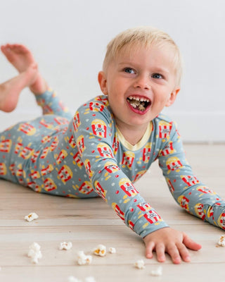 Long Sleeve Pajama Set Stormy Sea Movie Night