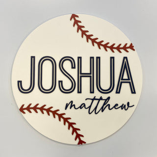 Sugar + Maple Round Sign | Baseball