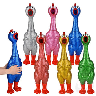 24" Giant Sparkle Rubber Chicken – Screaming & Screeching Chicken