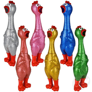 24" Giant Sparkle Rubber Chicken – Screaming & Screeching Chicken