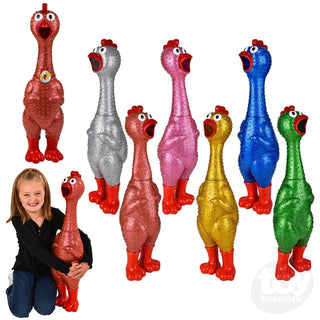 24" Giant Sparkle Rubber Chicken – Screaming & Screeching Chicken