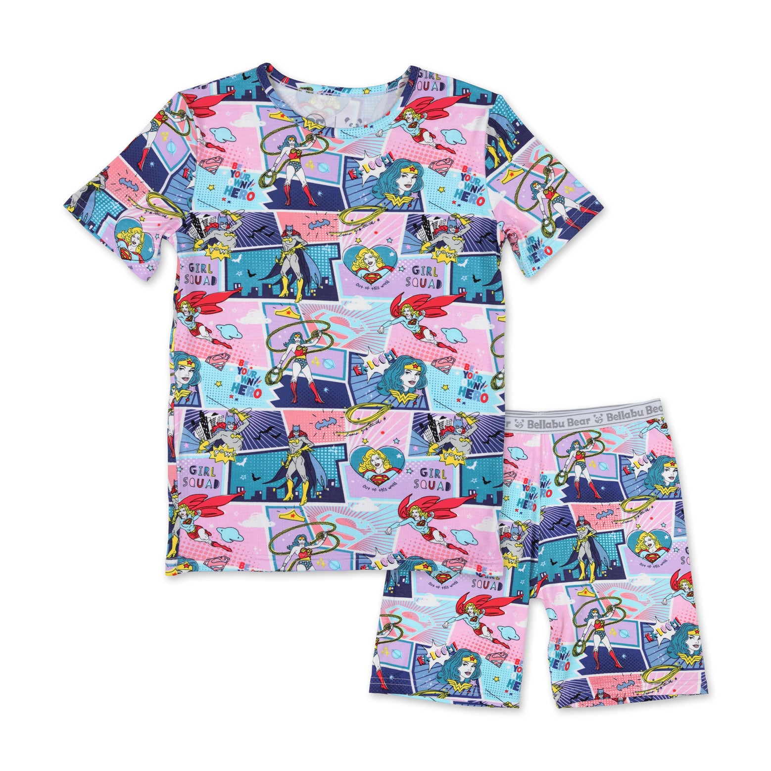 Justice Girls Short Pajamas Justice League Heroines Kids Bamboo