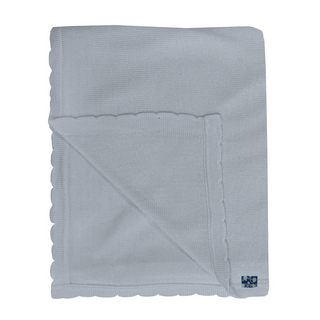 Bamboo Knitted Stroller Blanket: Pearl Blue