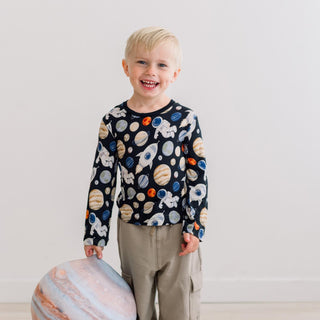 Long Sleeve Crew Neck Tee Midnight Space Dream