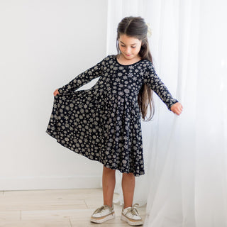 long sleeve twirl dress Simply Soft Long Sleeve Twirl Dress Neon Lt Pink Leopard Splatter / 2