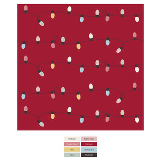 Long Sleeve Twirl Dress with Pockets in Crimson Holiday Lights