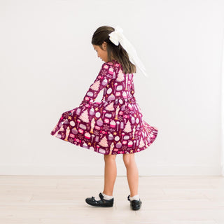 Long Sleeve Twirl Dress with Pockets in Melody Sugar Plum