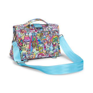 Colorful bag with tokidoki character design on a white background