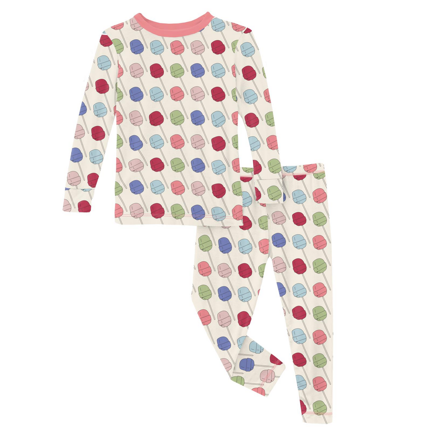 Kickee Pants Print Long Sleeve Pajama Set: Lula's Lollipops