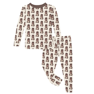 Print Long Sleeve Pajama Set: Natural Velveteen Rabbit