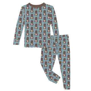 Print Long Sleeve Pajama Set: Stormy Sea Velveteen Rabbit