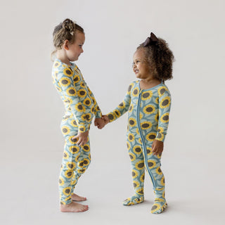 Long Sleeve Pajama Set Stormy Sea Sunflower