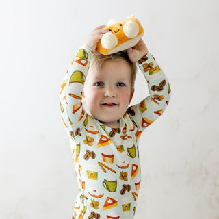Long Sleeve Pajama Set Aloe Pumpkin Spice