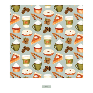 Long Sleeve Pajama Set Aloe Pumpkin Spice