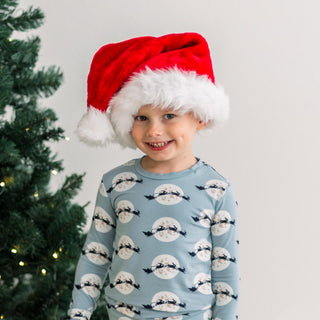 Long Sleeve Pajama Set in Stormy Sea Santa's Sleigh