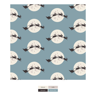 Long Sleeve Pajama Set in Stormy Sea Santa's Sleigh