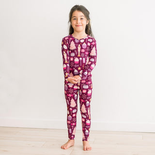 Long Sleeve Pajama Set in Melody Sugar Plum