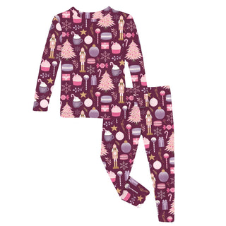 Long Sleeve Pajama Set in Melody Sugar Plum