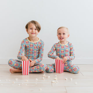 Long Sleeve Pajama Set Stormy Sea Movie Night