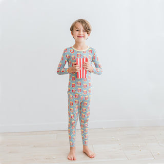 Long Sleeve Pajama Set Stormy Sea Movie Night
