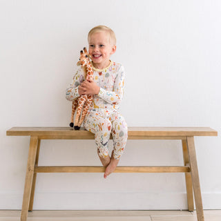 Long Sleeve Pajama Set in Animal Alphabet