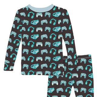 Long Sleeve Pajama Set in Midnight Gamer