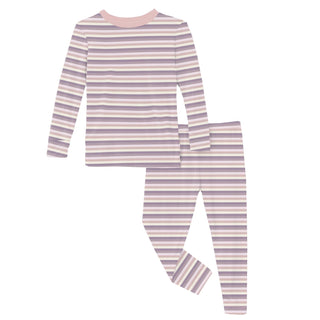 Long Sleeve Pajama Set in Lavender Bliss Stripe
