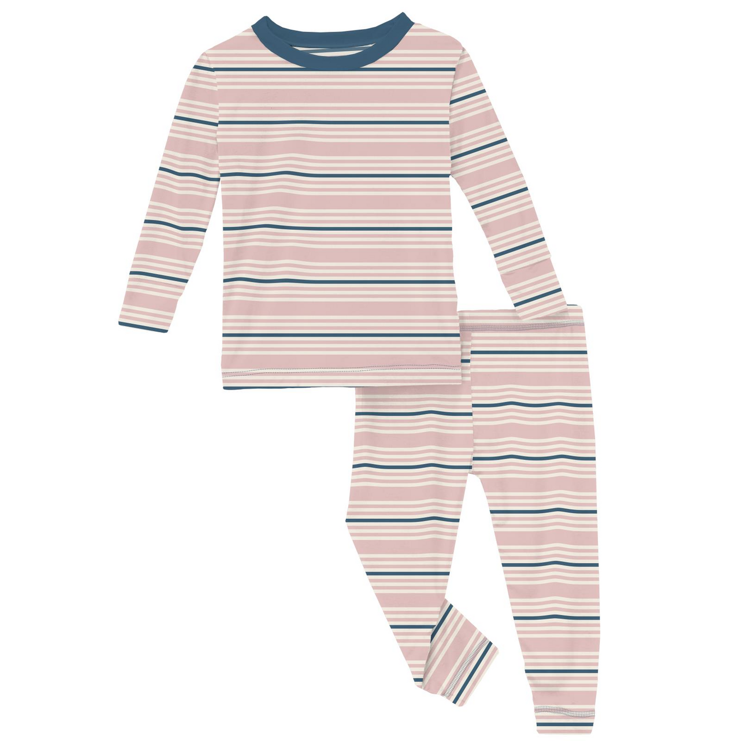 Kickee Pants Print Long Sleeve Pajama Set: Flotsam Stripe