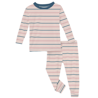 Bamboo Print Long Sleeve Pajama Set: Flotsam Stripe