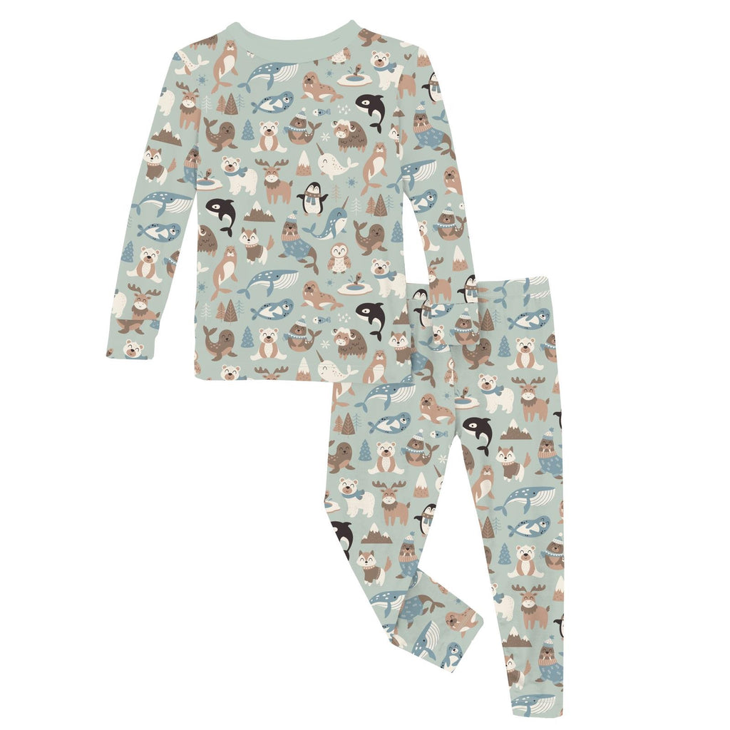 Long Sleeve Pajama Set in Aloe Arctic Animals – Doodlebug's Children's ...