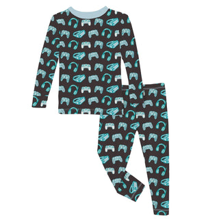 Long Sleeve Pajama Set in Midnight Gamer