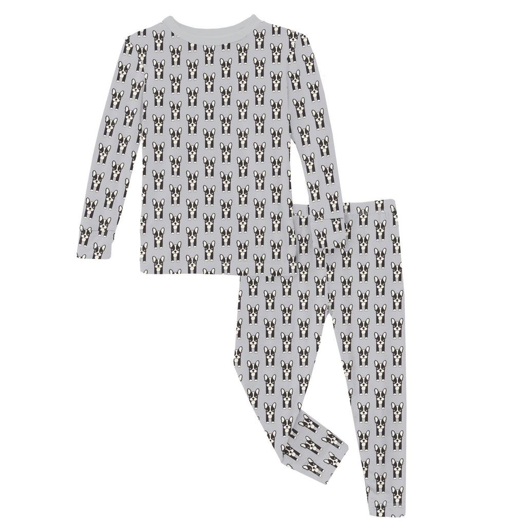 Long Sleeve Pajama Set in Dove Bulldogs – Doodlebug's Children's Boutique
