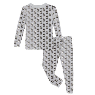 Long Sleeve Pajama Set in Dove Bulldogs