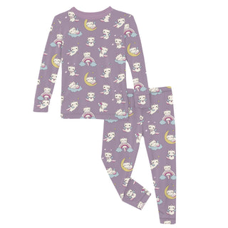 Long Sleeve Pajama Set in Lavender Caticorn