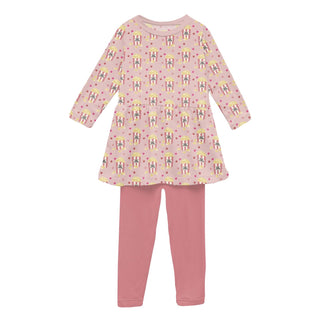 Long Sleeve Playtime Outfit Set in Baby Rose Movie Night
