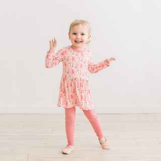 Long Sleeve Playtime Outfit Set in Baby Rose Ballet Dancers