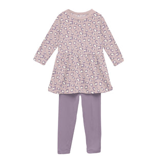 Long Sleeve Playtime Outfit Set in Baby Rose Cheetah Print