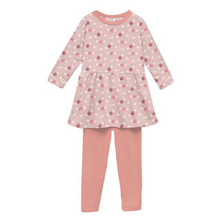 Long Sleeve Playtime Outfit Set in Baby Rose Peppermint